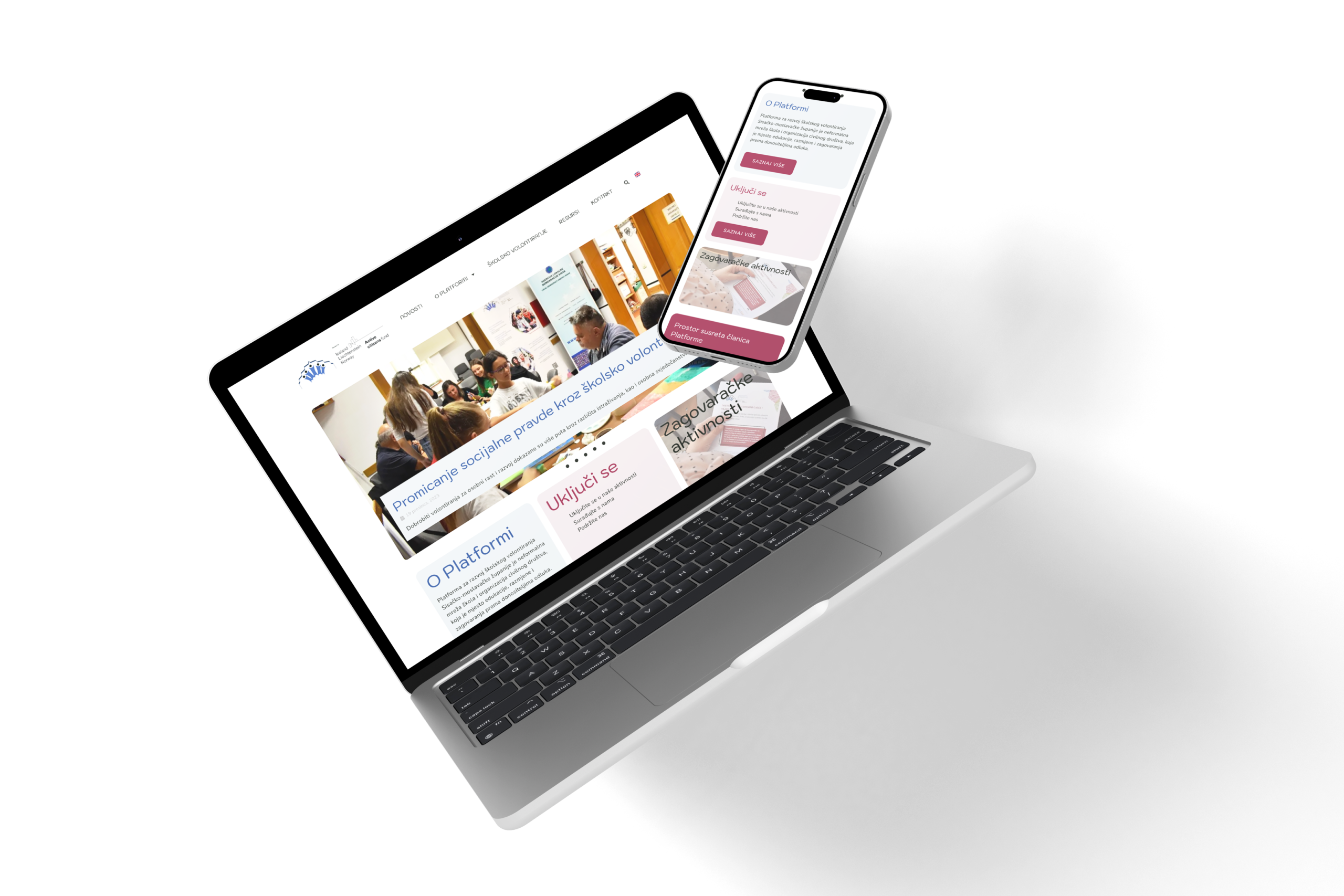 Platforma za razvoj školskog volontiranja - Web dizajn